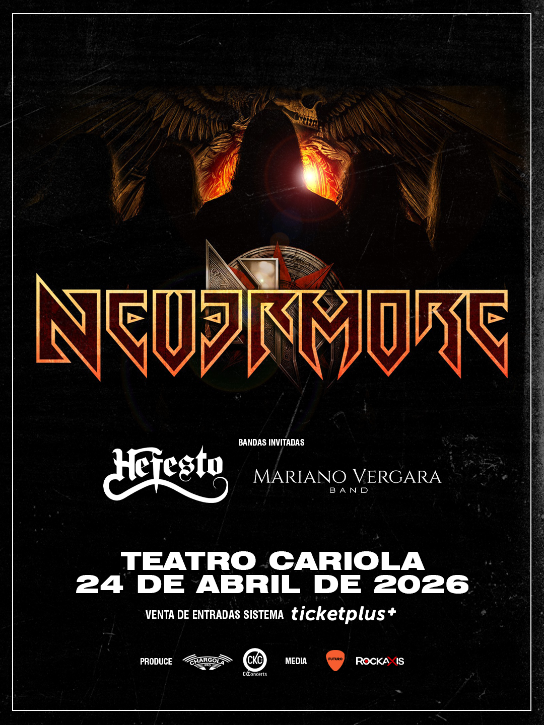 El debut de Nevermore en Chile ya tiene a sus bandas invitadas